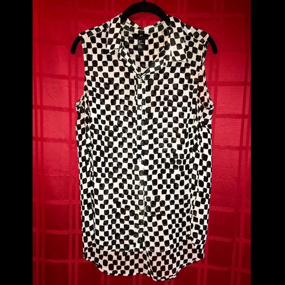 H&M Black and White Patterned Blouse - Picture 1 of 5